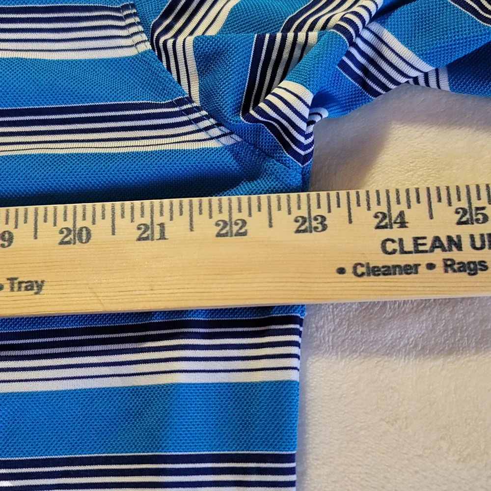 NWT Nike Golf Polo Shirt Mens L Blue Striped Dri-FIT Standard Fit Short Sleeve